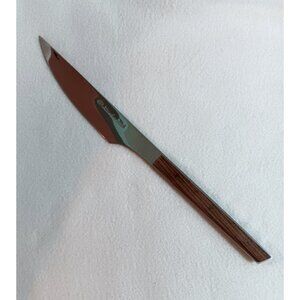 Vintage YAX kitchen knife 13", serrated blade 7.25" wood handle